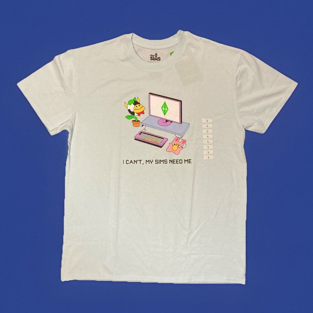 New! The Sims “I Can’t My Sims Need Me” Gamer Shirt Men’s Size Large
